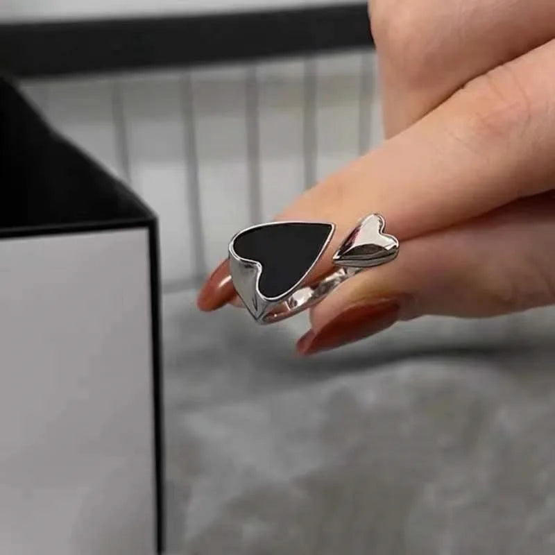Black Heart Duo Ring