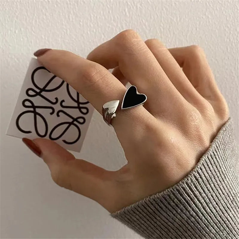 Black Heart Duo Ring